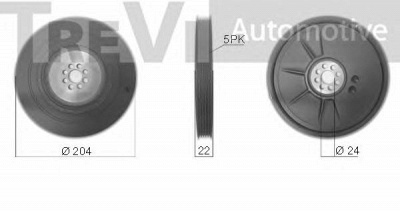 TREVI AUTOMOTIVE pc1286 -  Ременный шкив, коленчатый вал